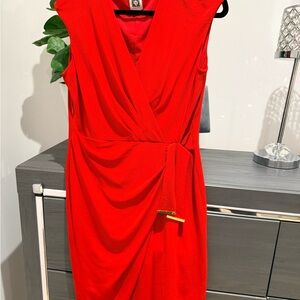 Anne Klein Vibrant Red Asymmetrical Dress
